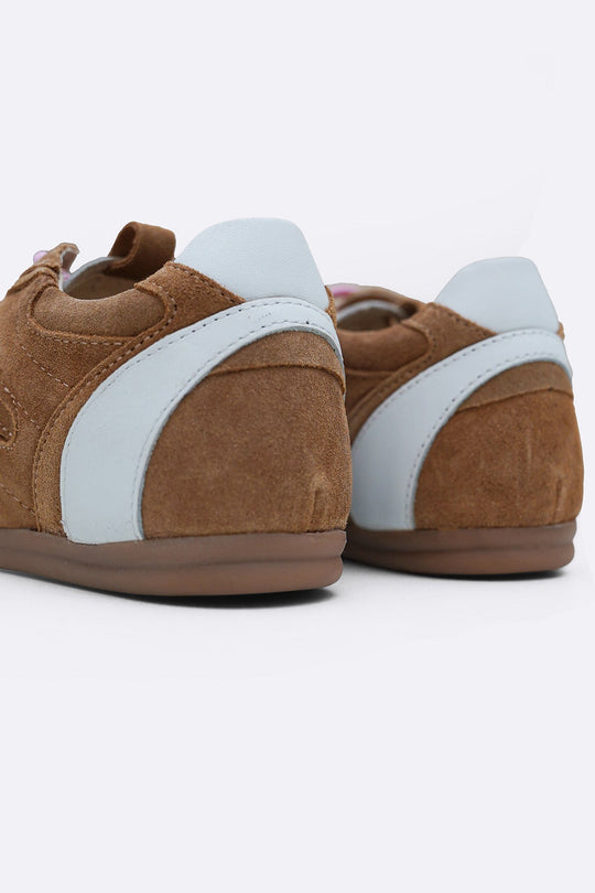 BEIGE LEATHER 2-LACE SNEAKERS