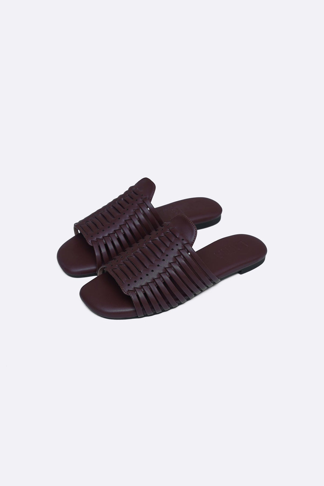 COFFEE TROPICAL WEAVE SLIDES