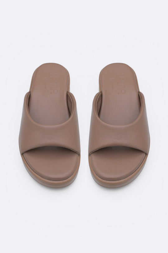 DARK BEIGE CANDY MAMA SLIDES