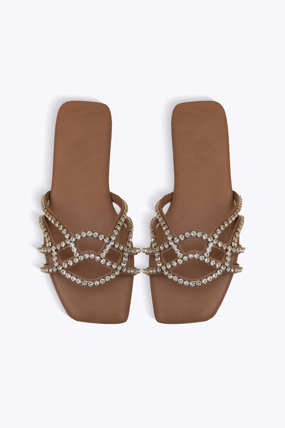 TAUPE RIVIERA STUD SLIDES