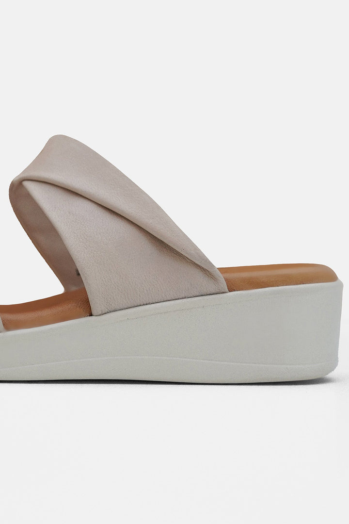 OFF WHITE-MOUSSE MAMA LEATHER SLIDES