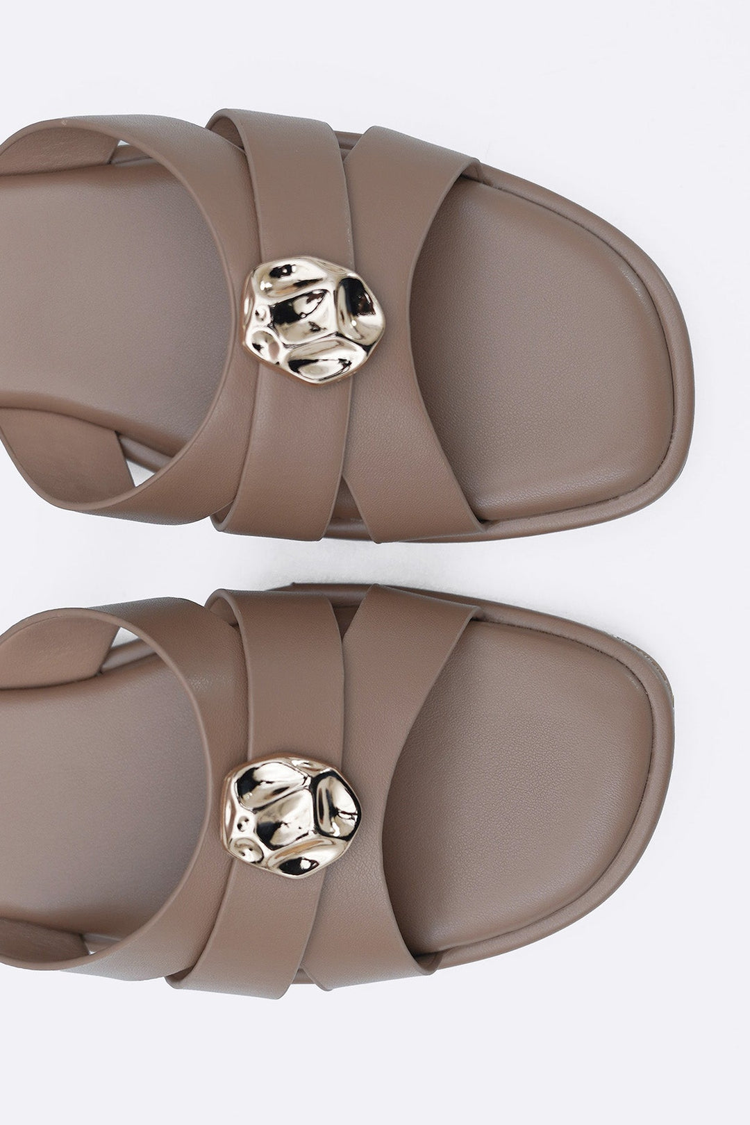 TAUPE JOVIE STUD SLIDES