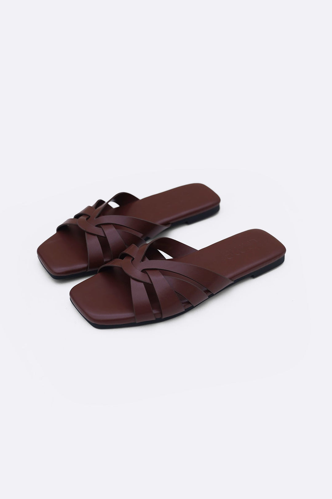 BROWN MOLDOVA STRAPPY SLIDES