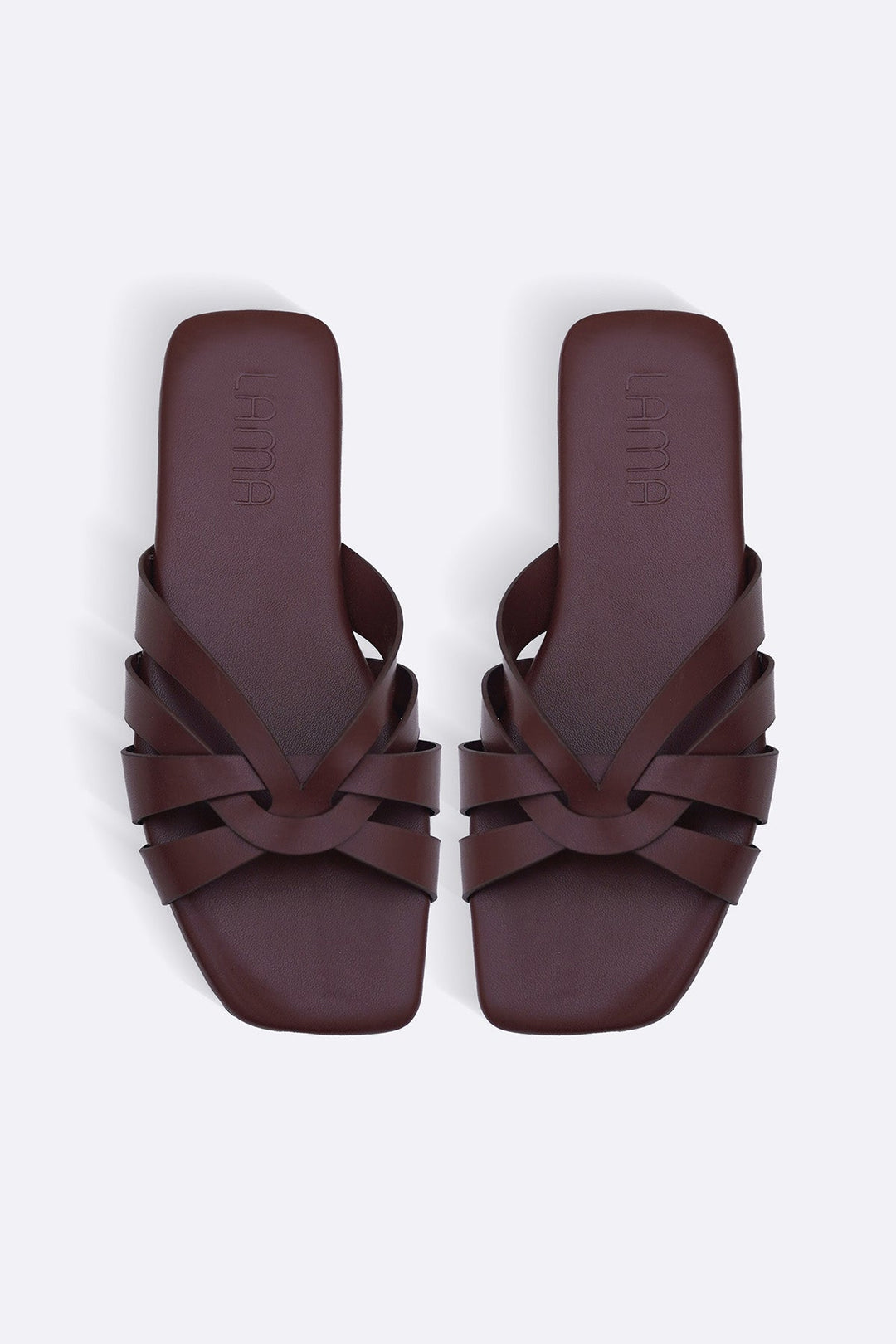 BROWN MOLDOVA STRAPPY SLIDES