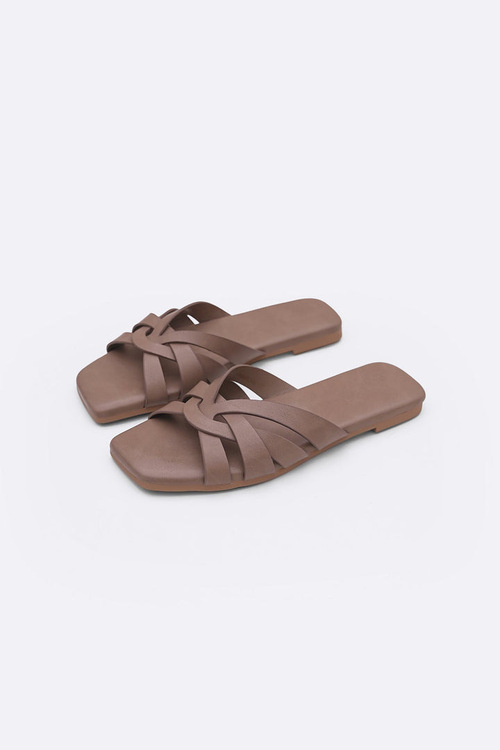 TAUPE MOLDOVA STRAPPY SLIDES