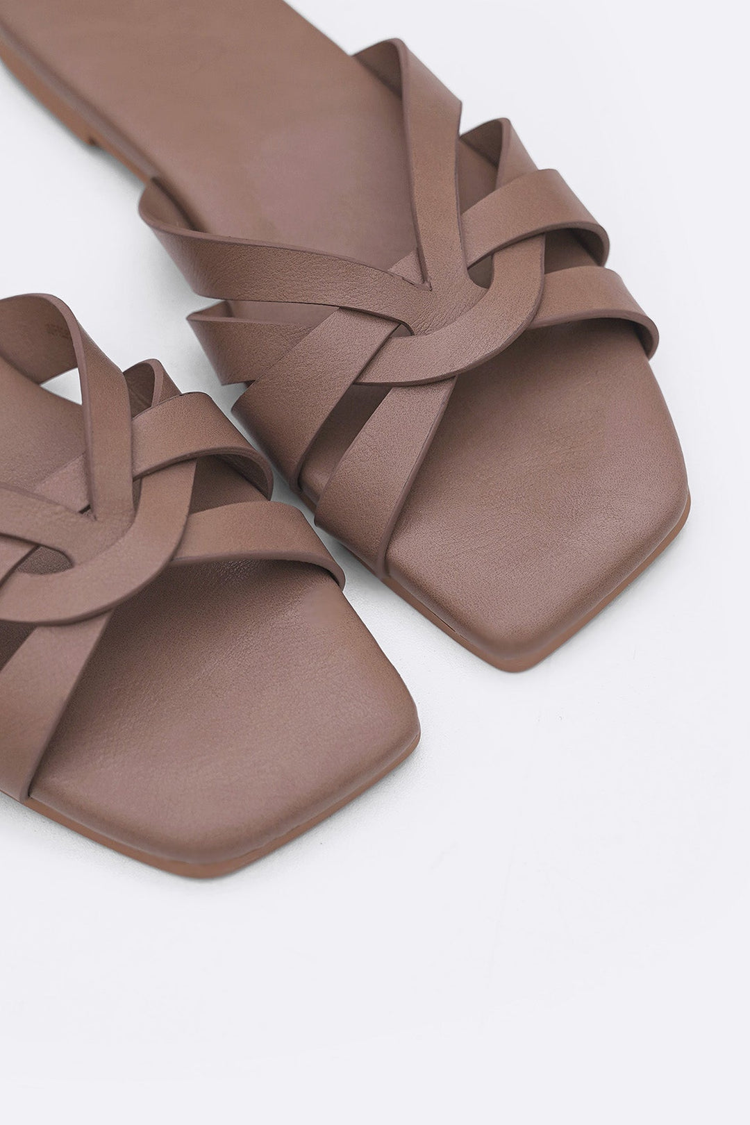 TAUPE MOLDOVA STRAPPY SLIDES