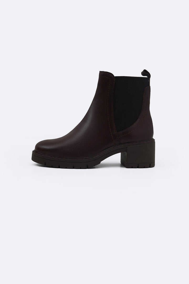 DARK BROWN LEATHER CHELSEA BOOTS
