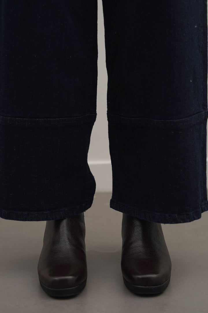 DARK BROWN COMFY LEATHER WEDGE BOOTS