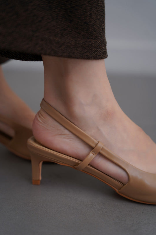 TAUPE NORA KITTY HEELS