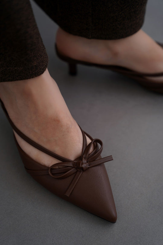 COFFEE MINI BOW HEELS