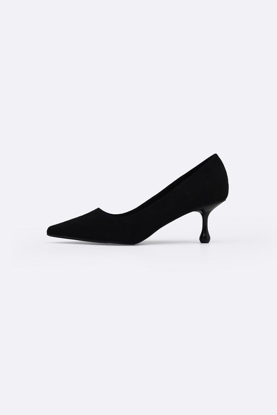 BLACK CONGO TEAR-DROP HEELS