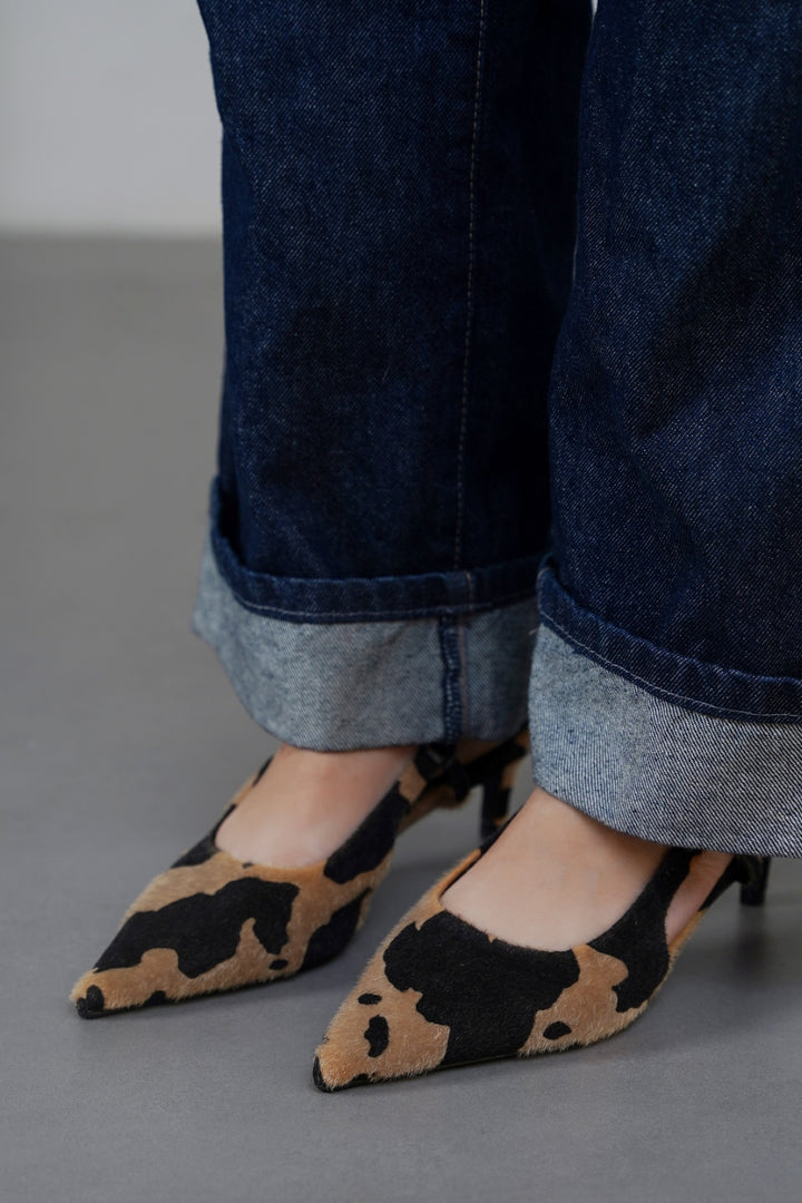 BEIGE KATIE KITTY HEELS