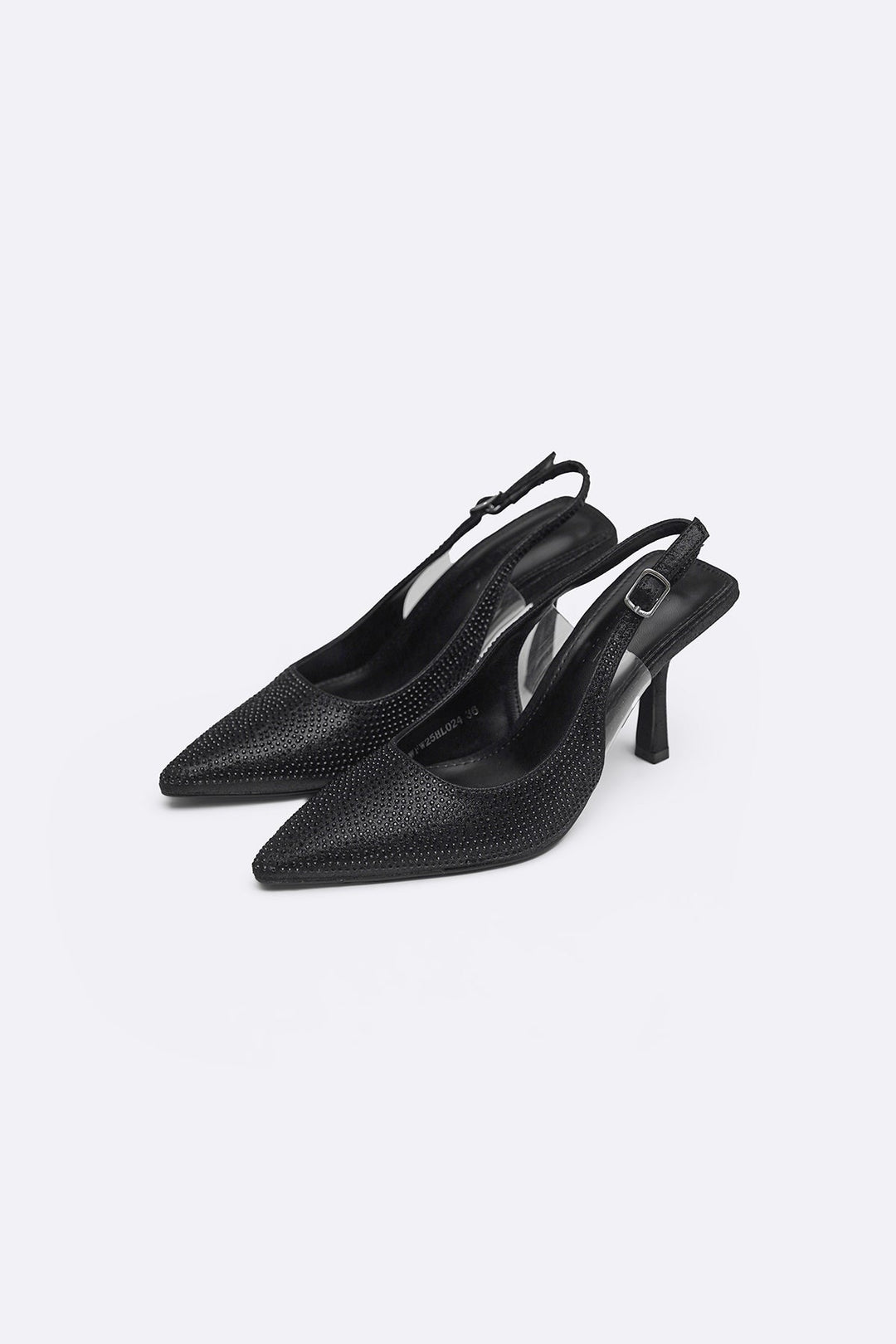 BLACK CRYSTAL SPRAY HEELS