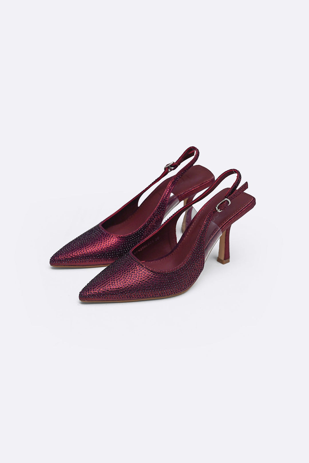 MAROON CRYSTAL SPRAY HEELS