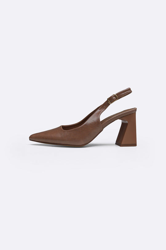 BEIGE LYRIC BLOCK HEELS