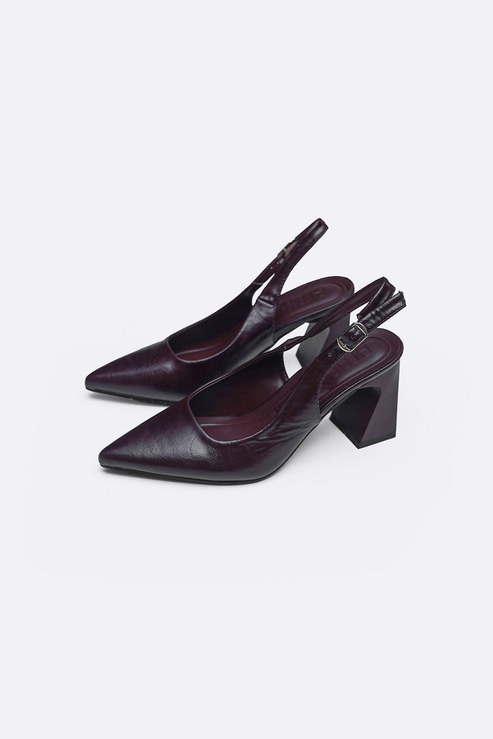 COFFEE LYRIC BLOCK HEELS