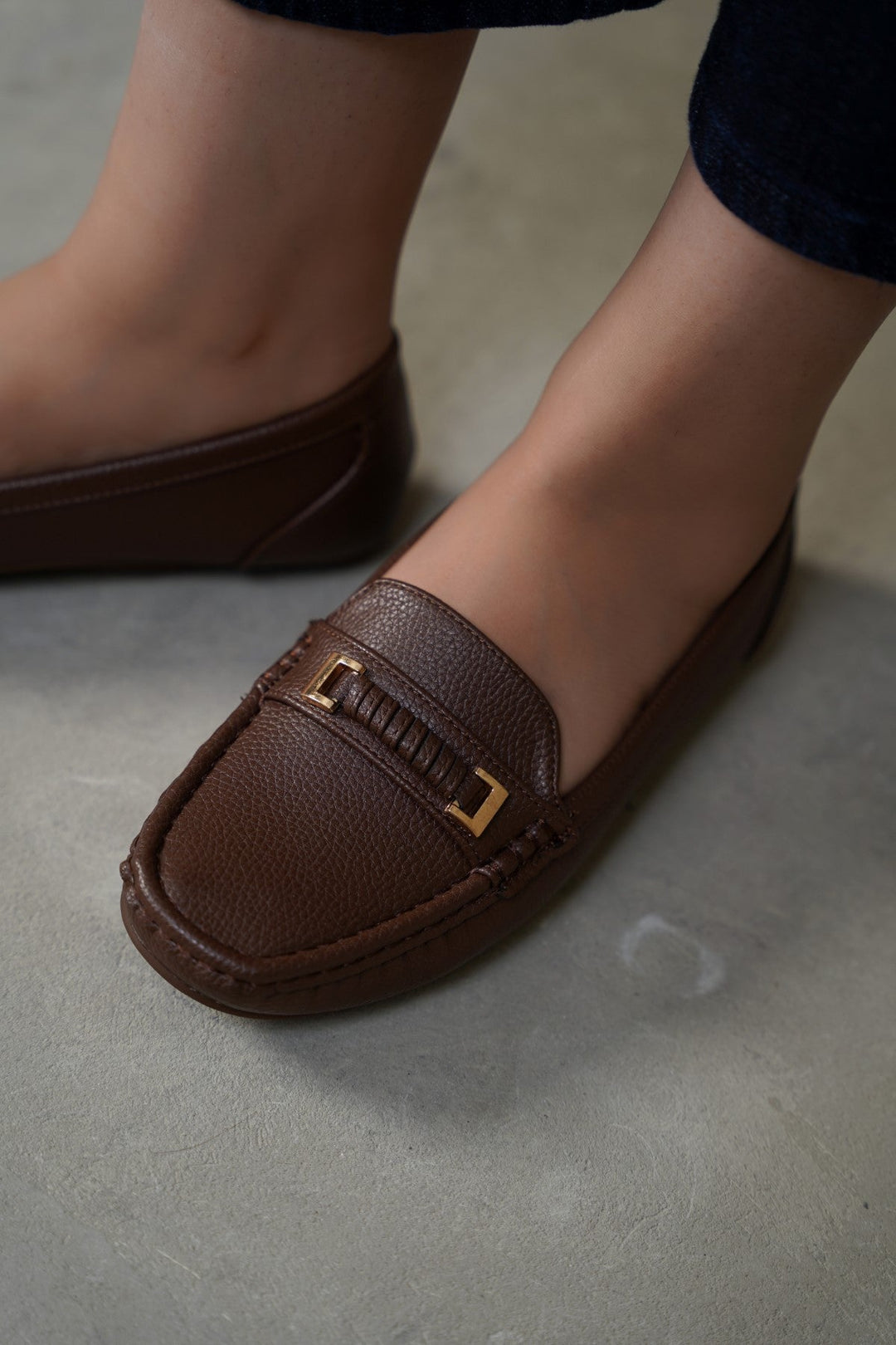 DARK TAN MAMA MOCCASINS