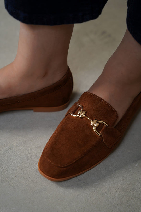 CAMEL BERKELEY BUCKLE LOAFERS