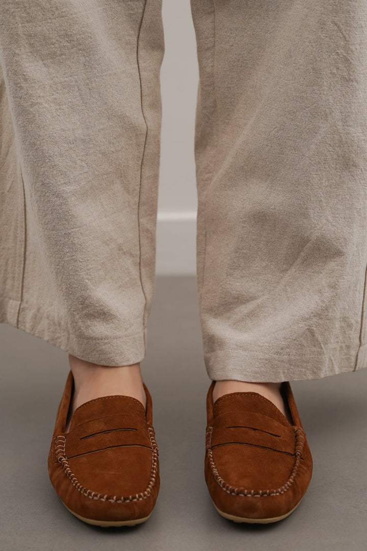 CARAMEL SUEDE LEATHER LOAFERS