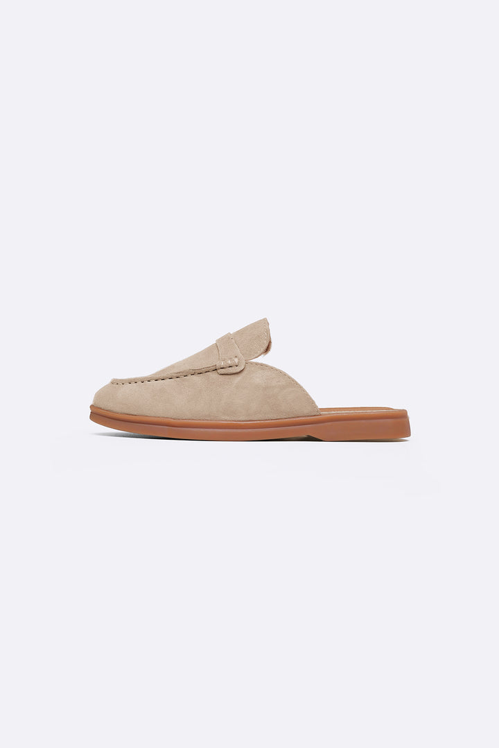 SAND SUEDE LEATHER MULES