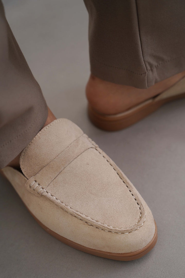 SAND SUEDE LEATHER MULES