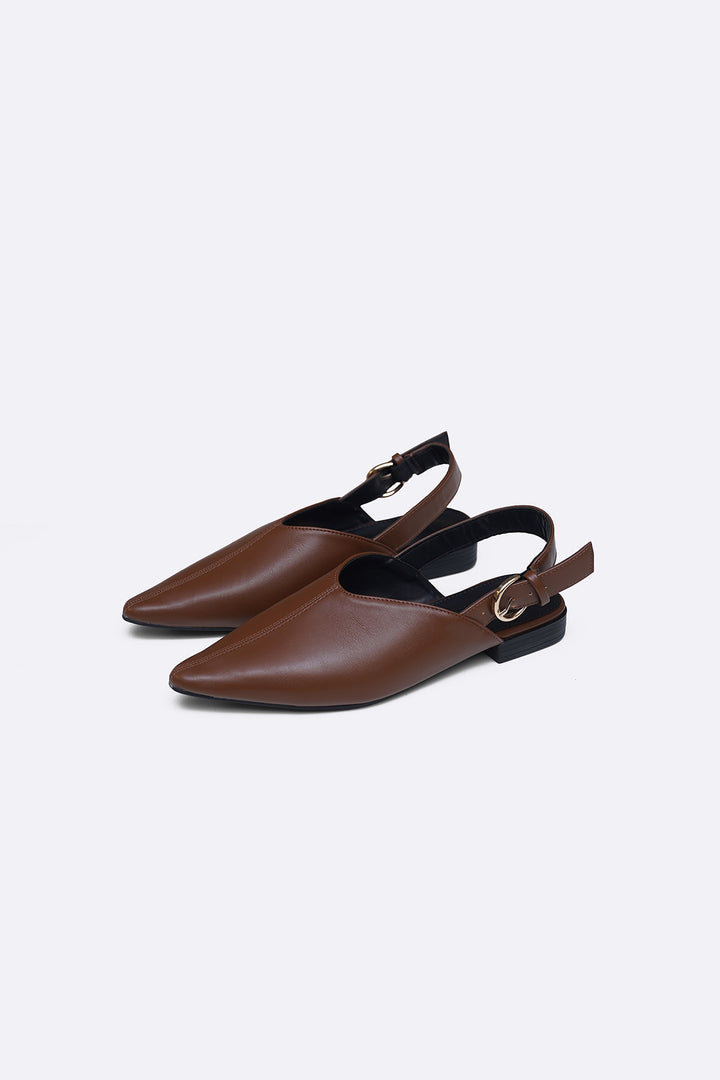 TAN SLINGBACK MULES