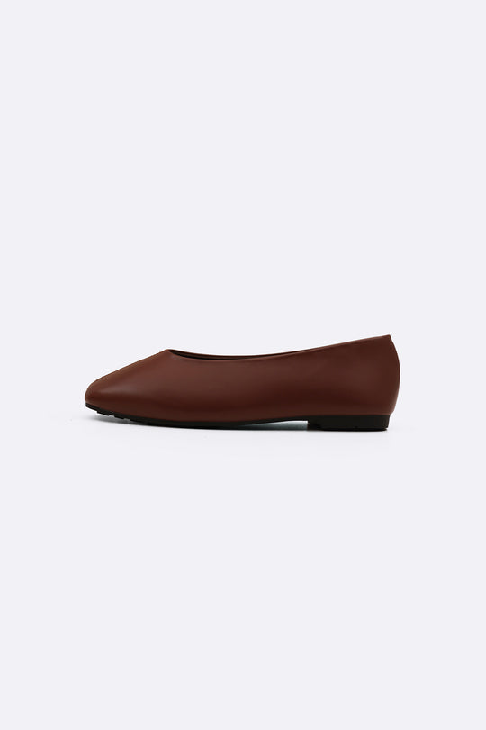 COFFEE TOP-STITCH PUMPS