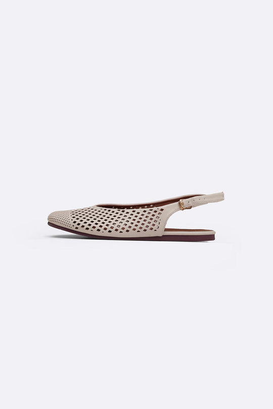 CREAM RIVIERA SLINGBACK PUMPS