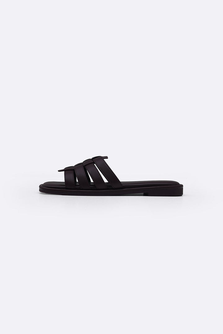 DARK BROWN VENETO CAGED SLIDES