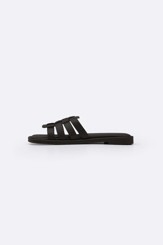 OLIVE VENETO CAGED SLIDES