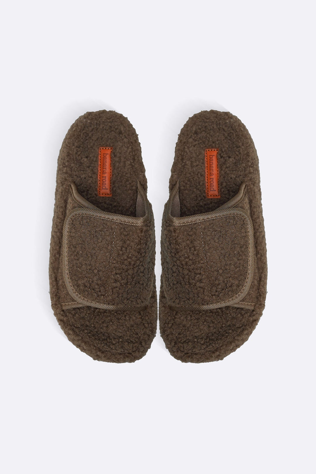 KHAKI TEDDY FUR SLIDES