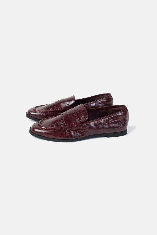 TEXTURED PENNY LOAFERS