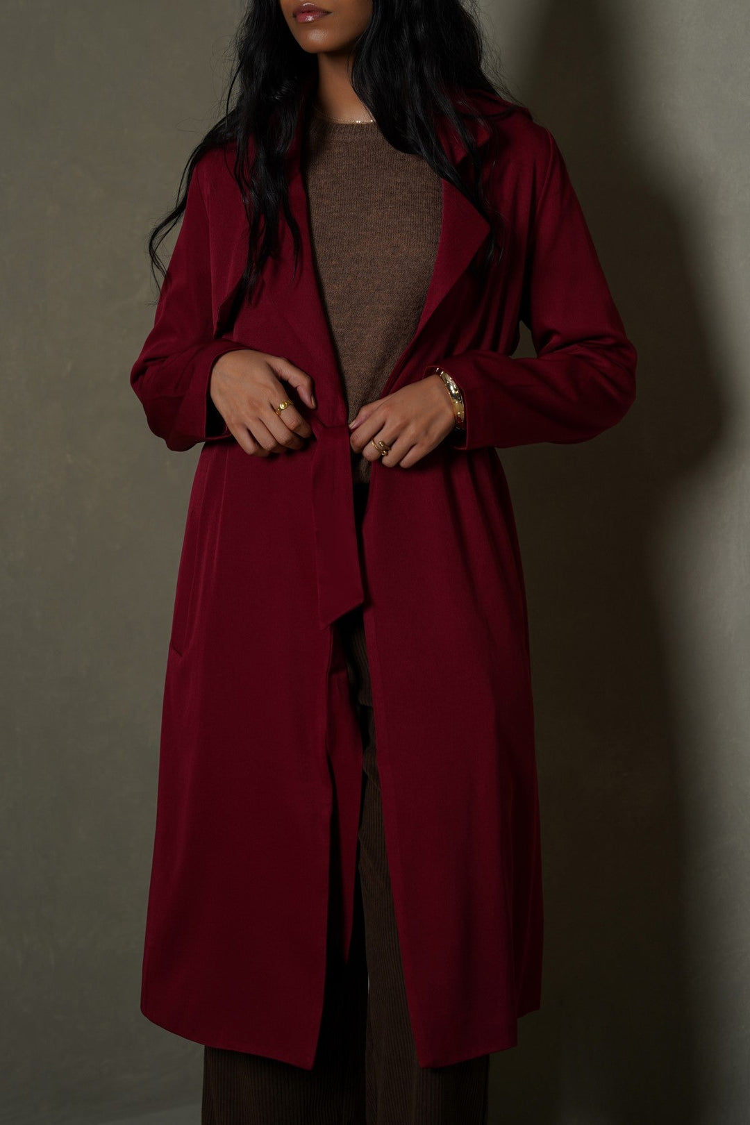 RED CLASSIC TRENCH COAT