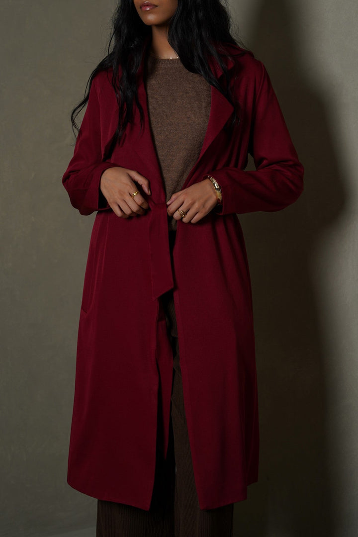 RED CLASSIC TRENCH COAT