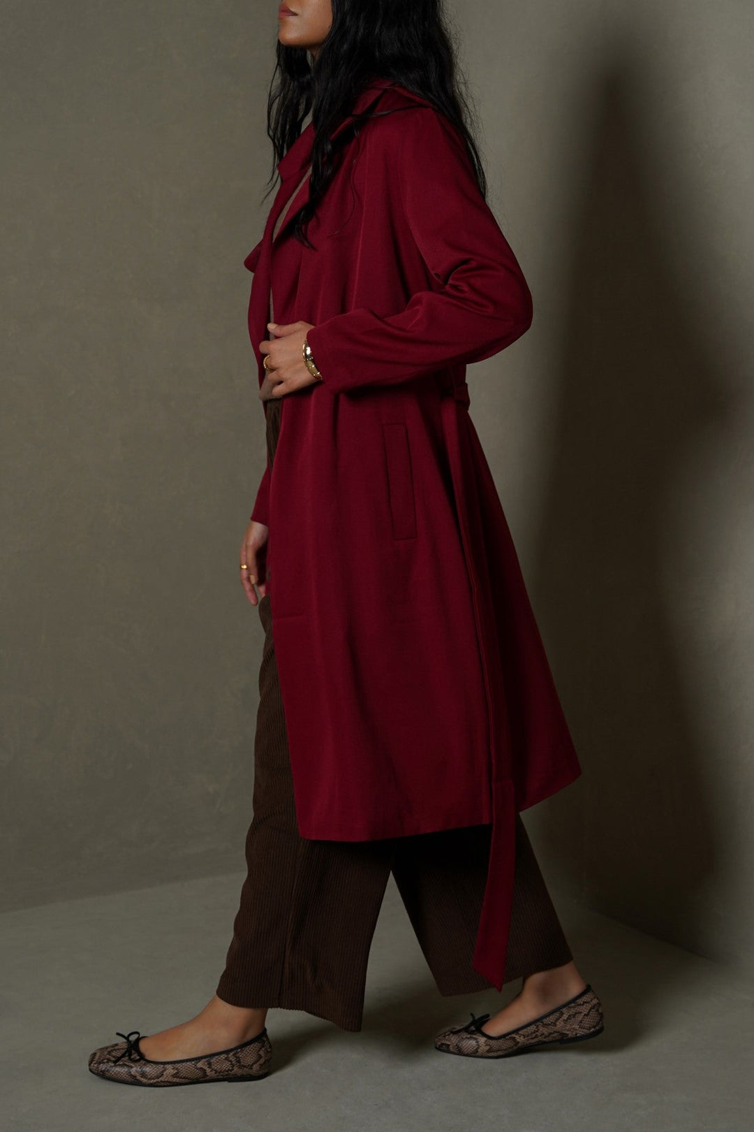RED CLASSIC TRENCH COAT