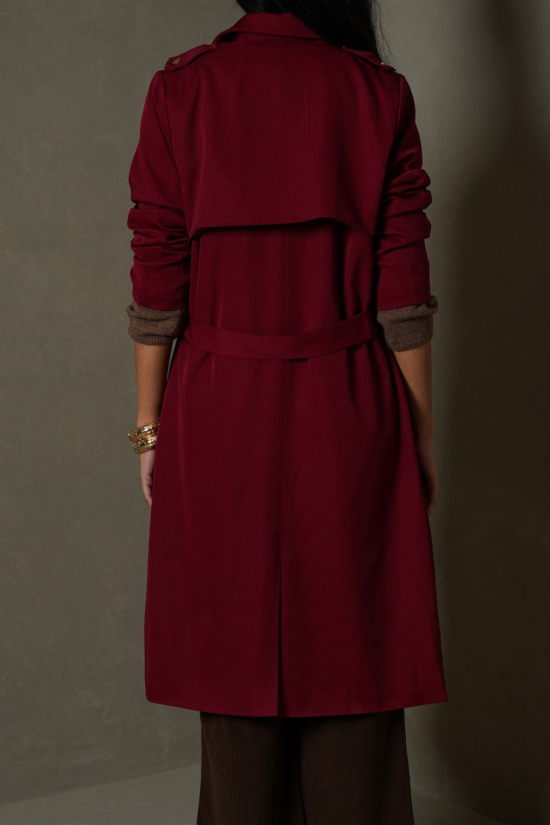 RED CLASSIC TRENCH COAT