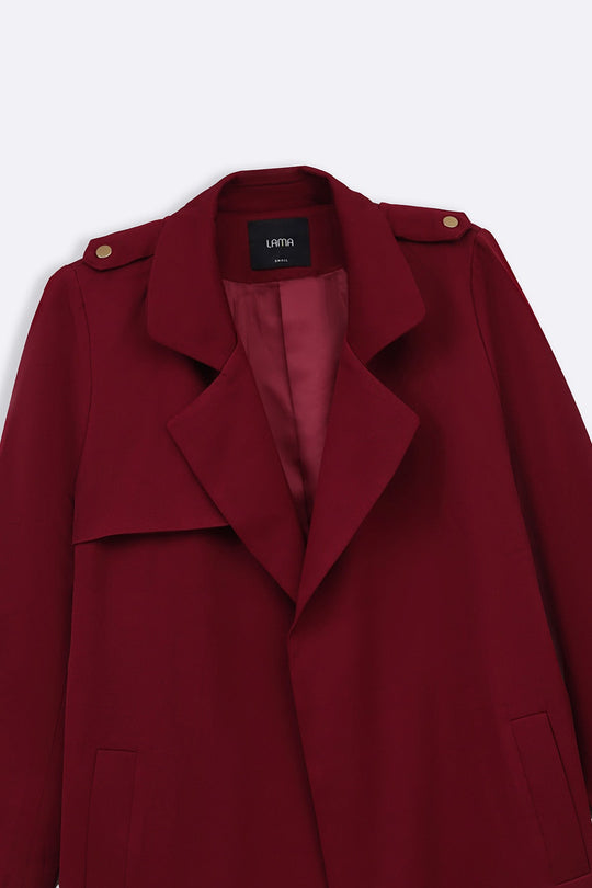 RED CLASSIC TRENCH COAT