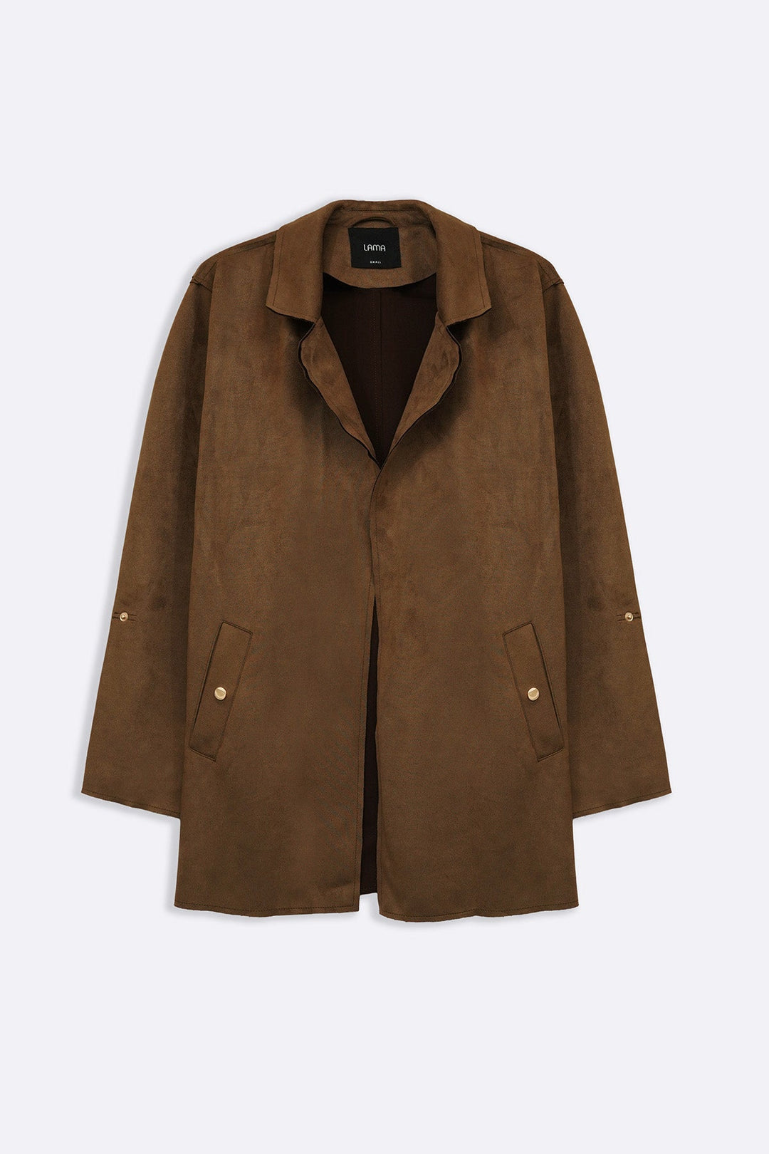 COFFEE SUEDE MID COAT