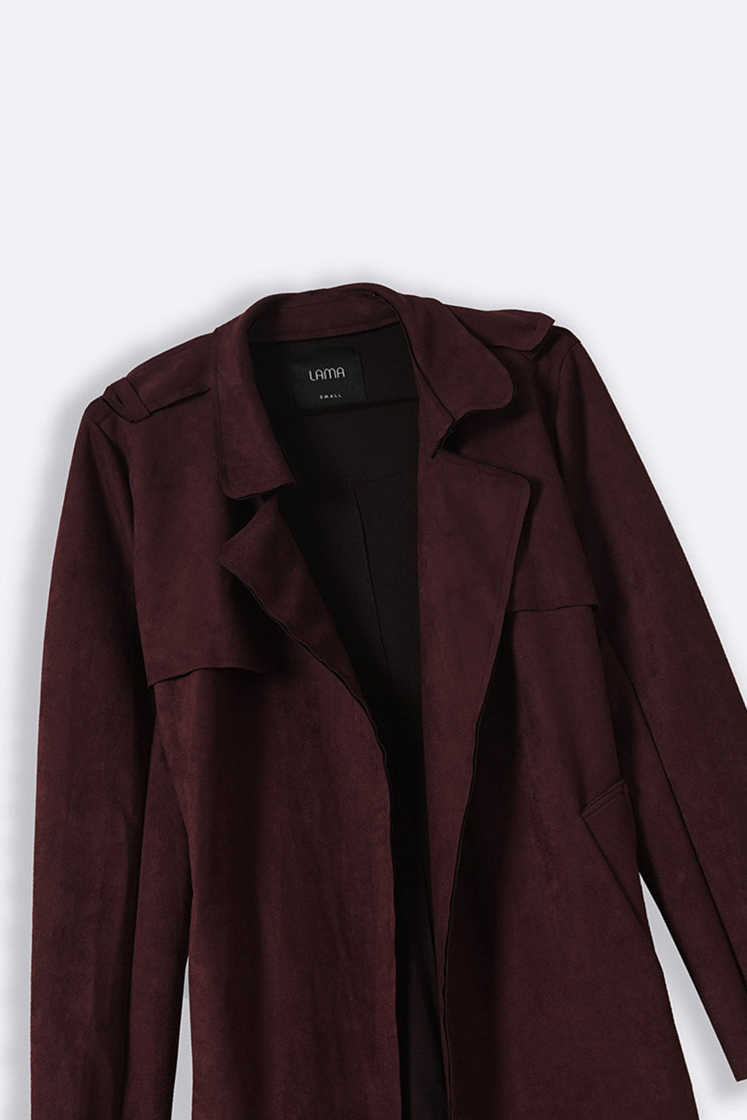 BURGUNDY SUEDE TRENCH COAT