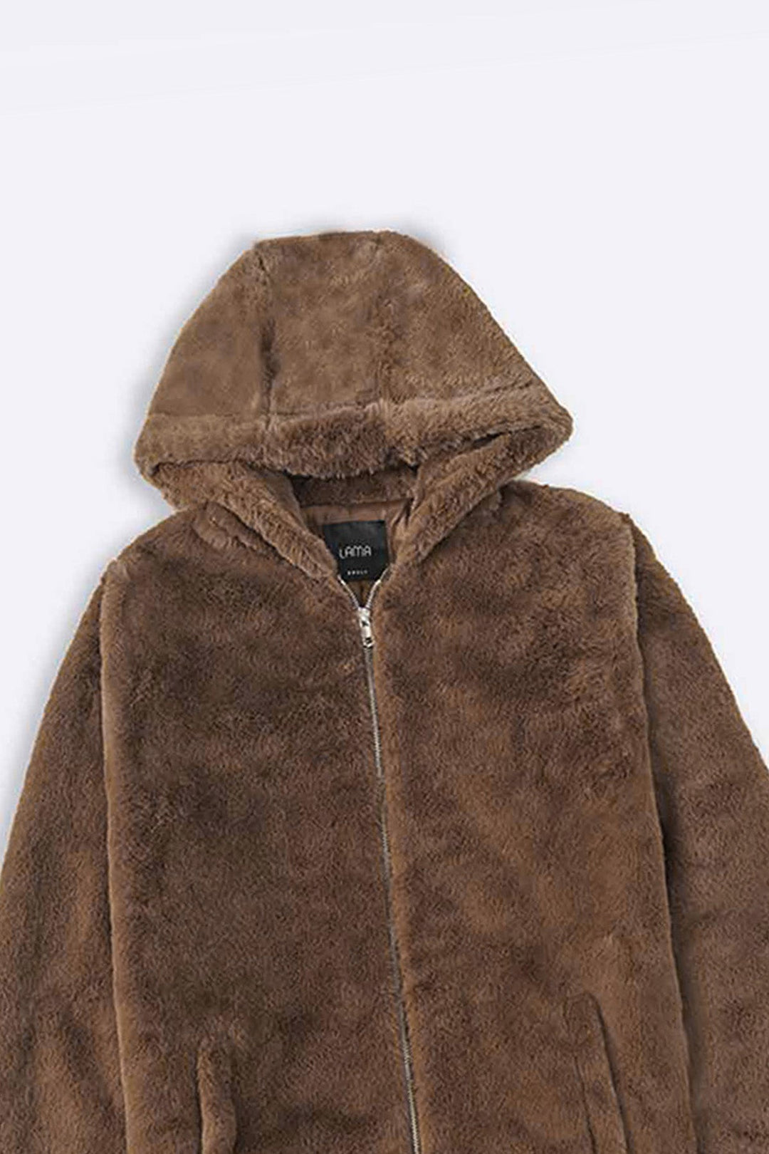BROWN LONG FUR JACKET