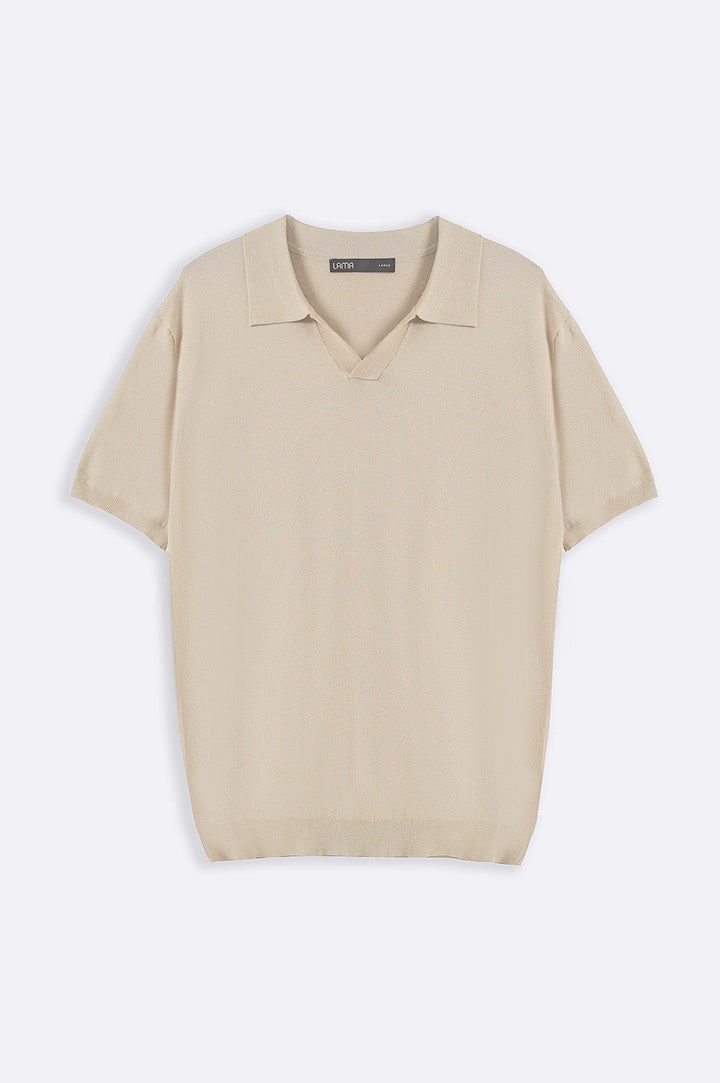 BEIGE TEXTURED POLO