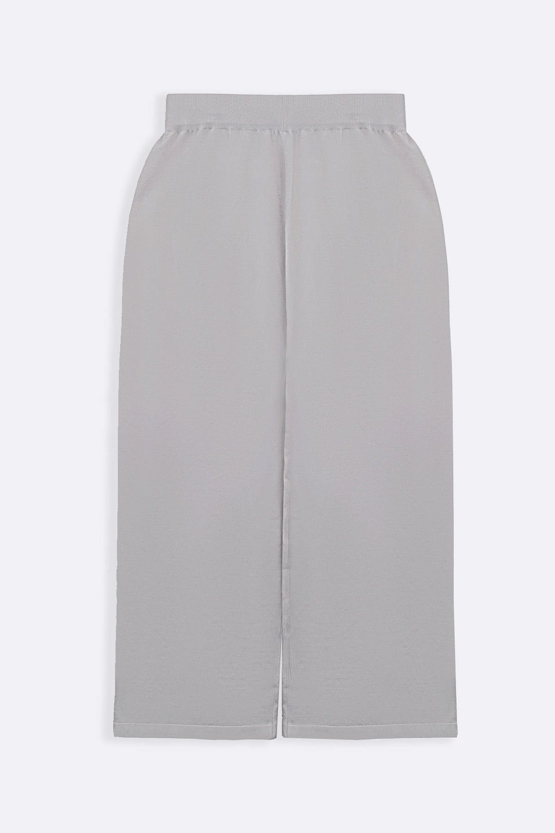 CREAM SOFT-KNIT STRAIGHT TROUSERS