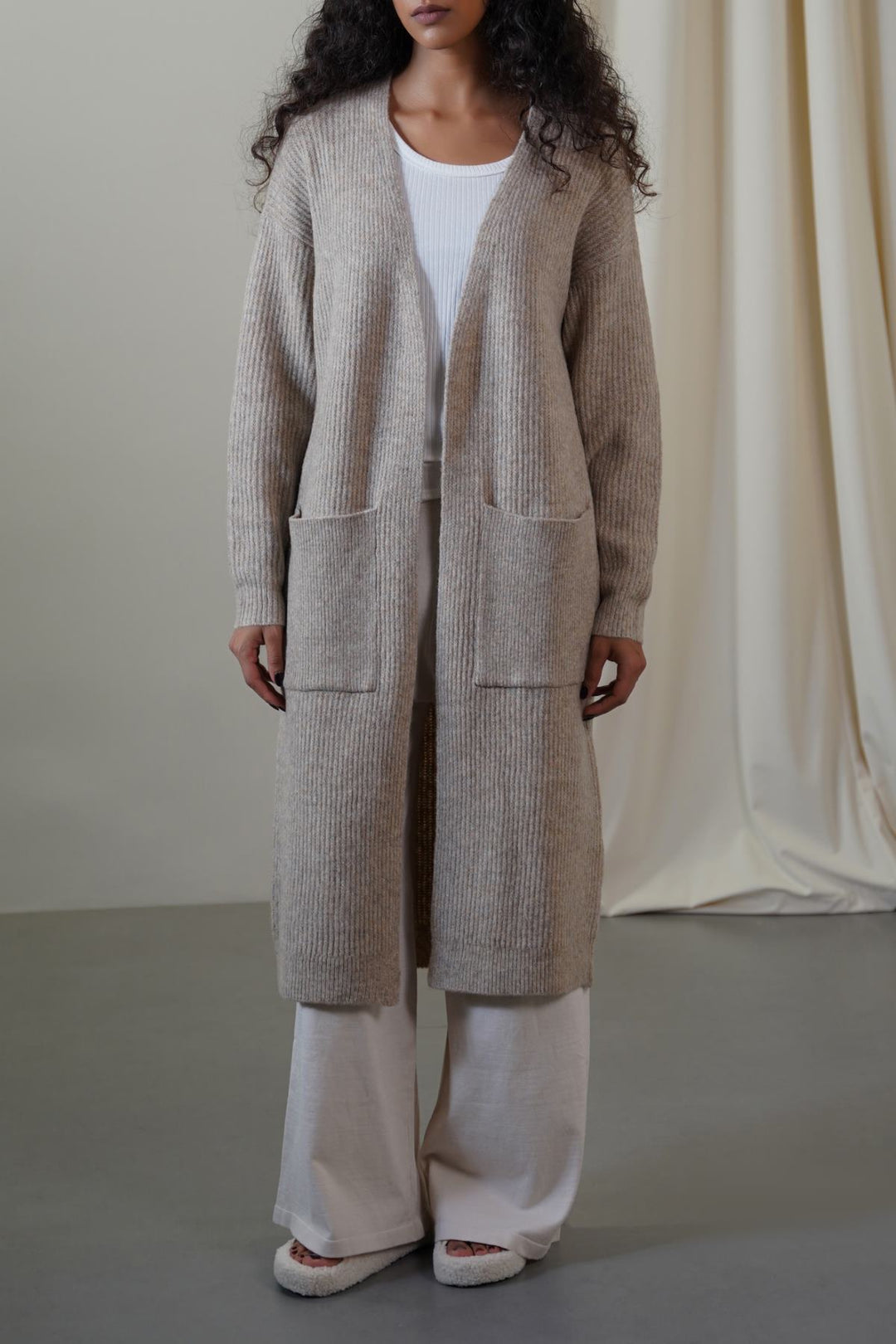 BEIGE VIENNA WOOLY CARDIGAN