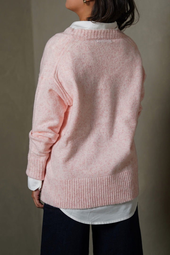 PINK CLASSIC V-NECK JUMPER