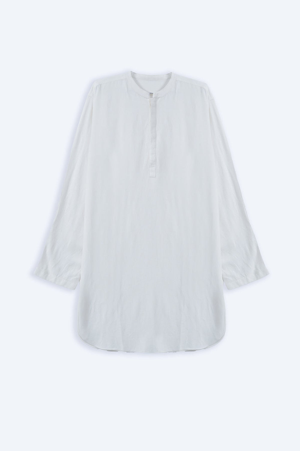 WHITE LINEN BLEND LONG SHIRT