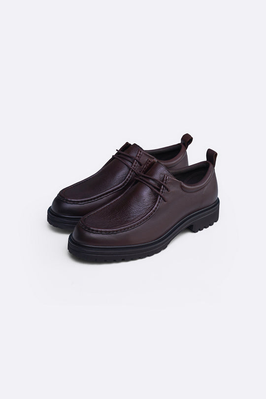 LEATHER MOC TOE SHOES