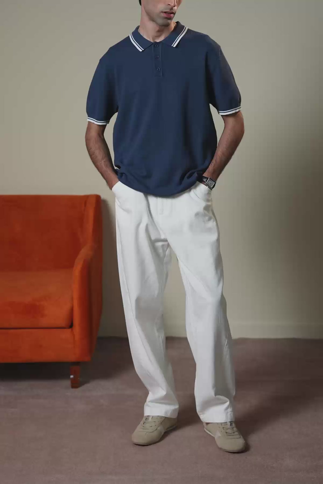 CONTRAST TIPPING POLO