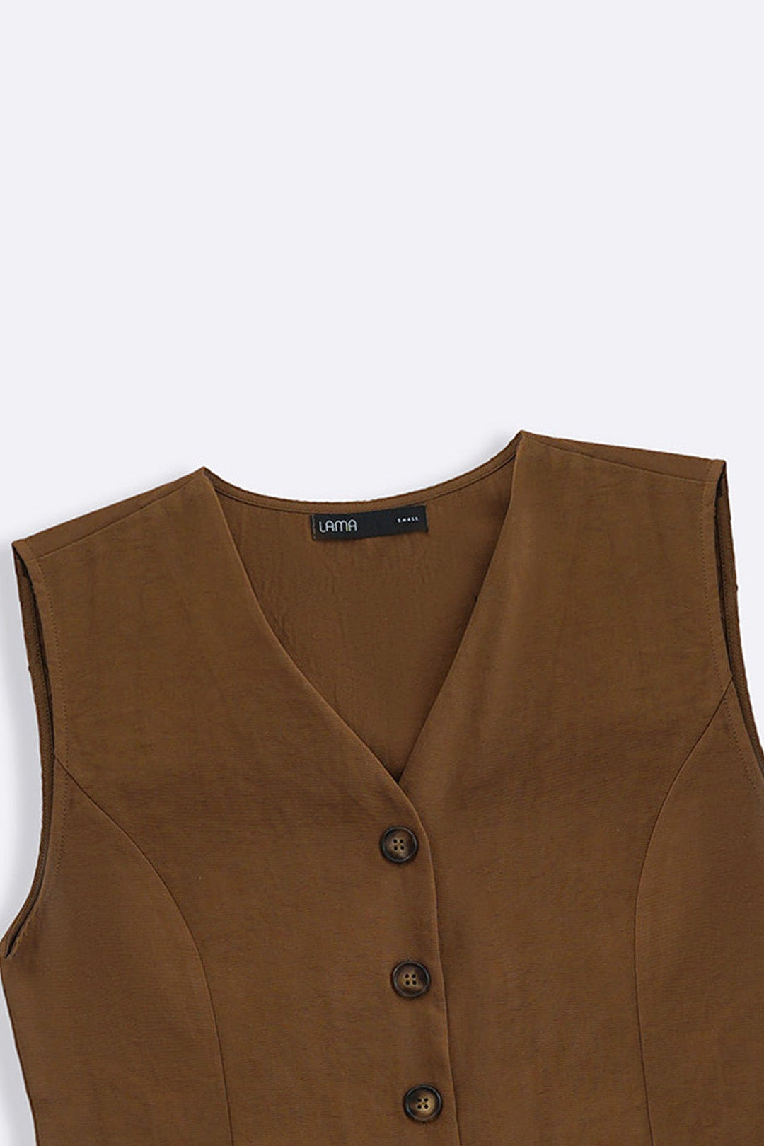 BROWN CASUAL COTTON MIX VEST